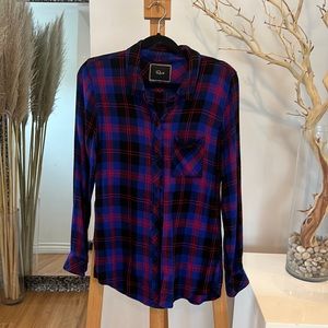 Rails sz Med plaid button down